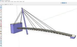 Cable-stayed Steel-Timber bridge